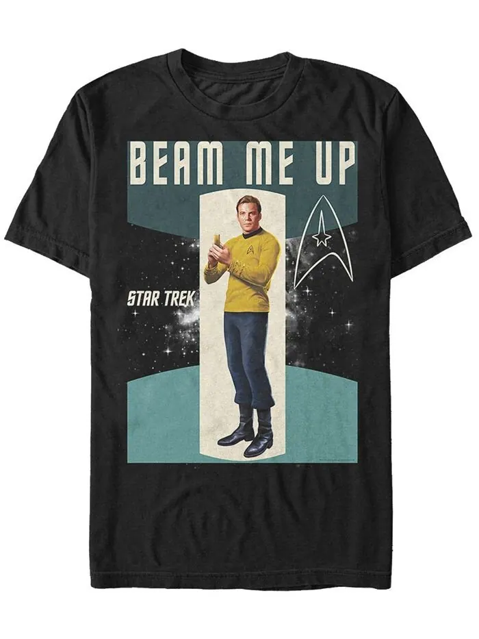 Мужская футболка Star Trek The Original Series Beam Me Up с короткими рукавами Fifth Sun — изображение 1 из 1, черный
