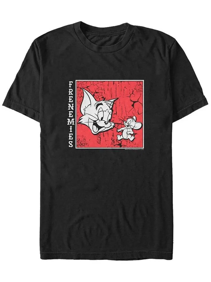 Мужская футболка с коротким рукавом Tom Jerry Frenemies Streetwear Fifth Sun — изображение 1 из 1, черный