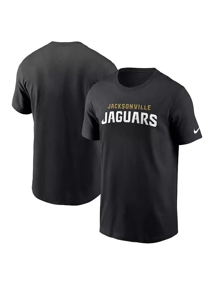Мужская черная футболка Jacksonville Jaguars Primetime Wordmark Essential Nike — изображение 1 из 3