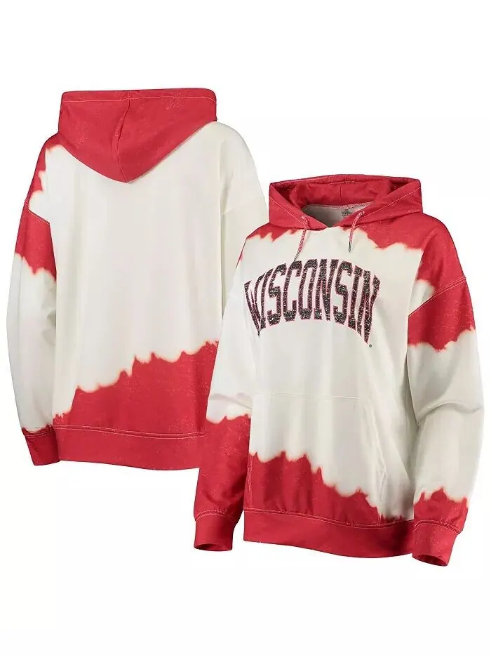 Женская бело-красная толстовка с капюшоном Wisconsin Badgers For the Fun — изображение 1 из 2, мульти