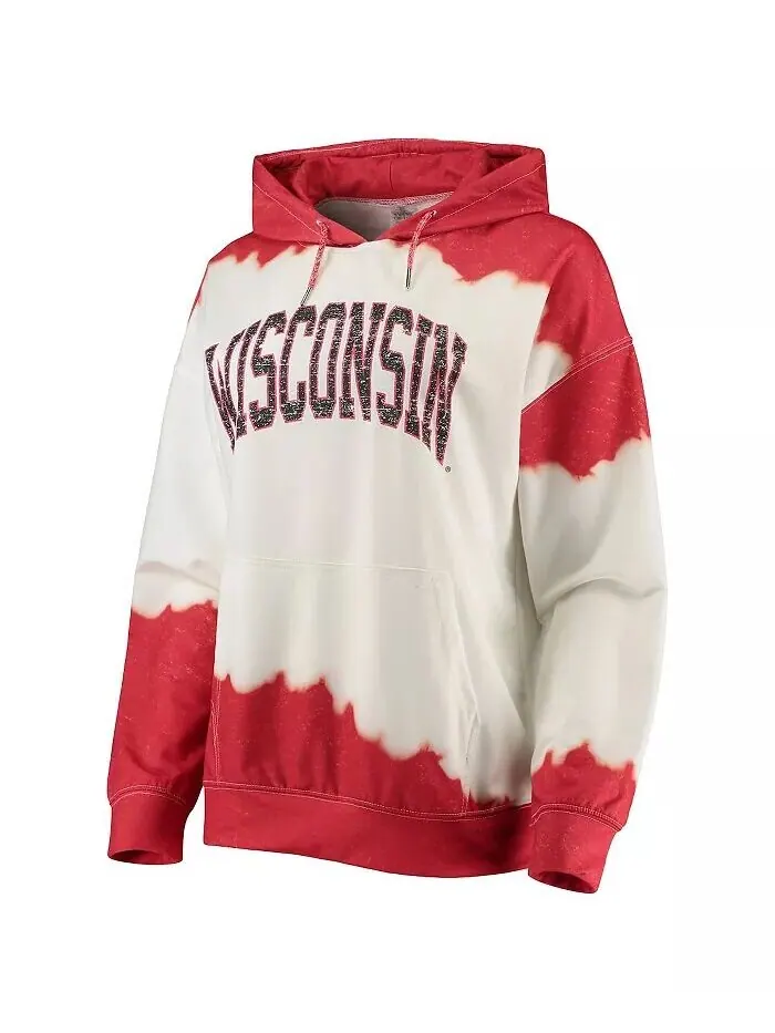 Женская бело-красная толстовка с капюшоном Wisconsin Badgers For the Fun — изображение 2 из 2, мульти