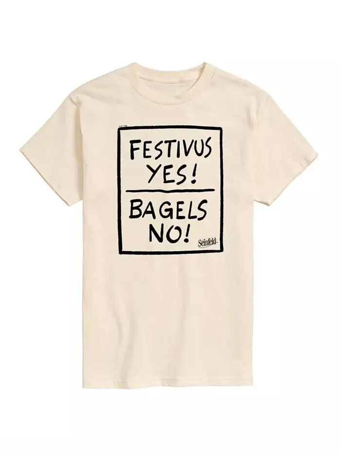 Мужская футболка Seinfeld Festivus Yes с коротким рукавом AIRWAVES — изображение 1 из 3, бежевый/хаки