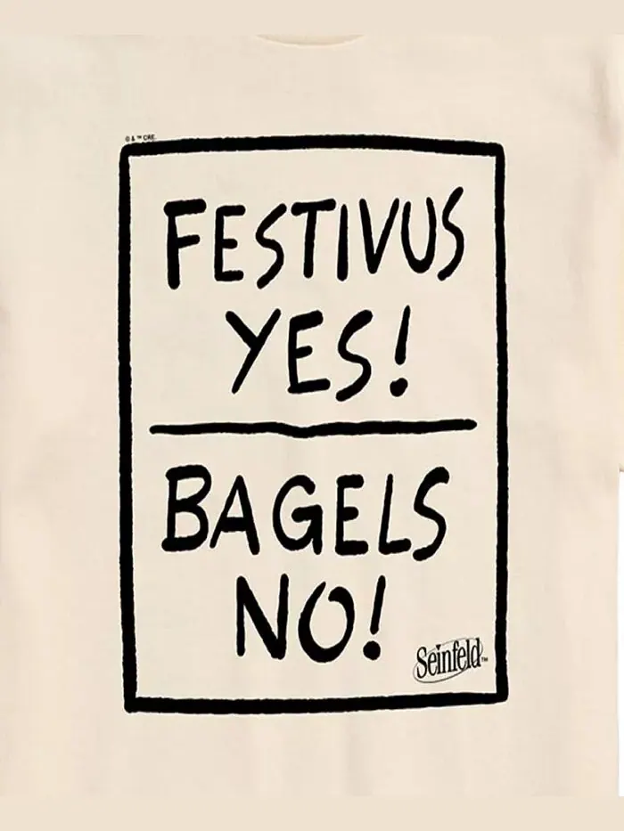 Мужская футболка Seinfeld Festivus Yes с коротким рукавом AIRWAVES — изображение 3 из 3, бежевый/хаки
