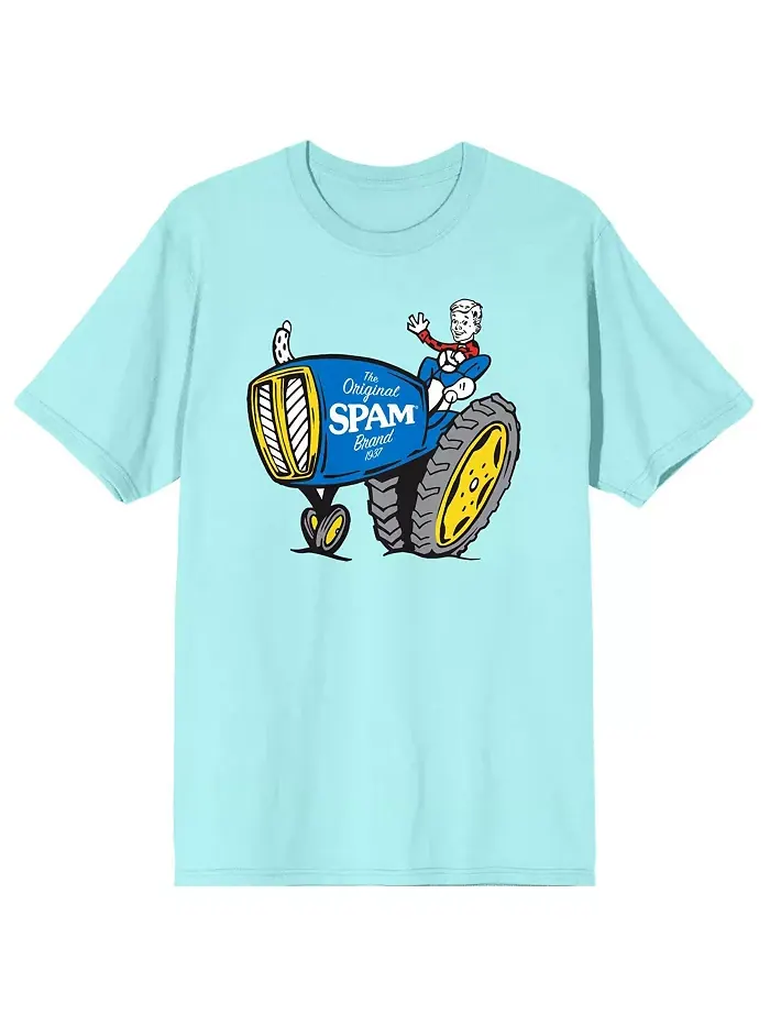 Мужская футболка The Original 1937 Boy and Tractor Celadon - XL Spam — синий