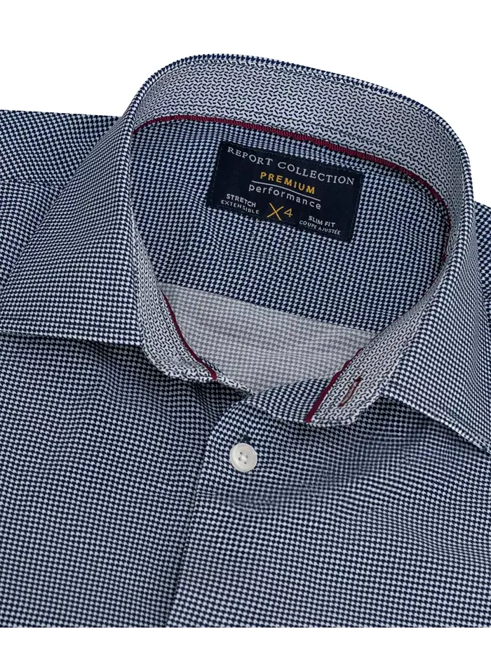 Мужская рубашка Slim-Fit в клетку Report Collection — изображение 4 из 6, синий
