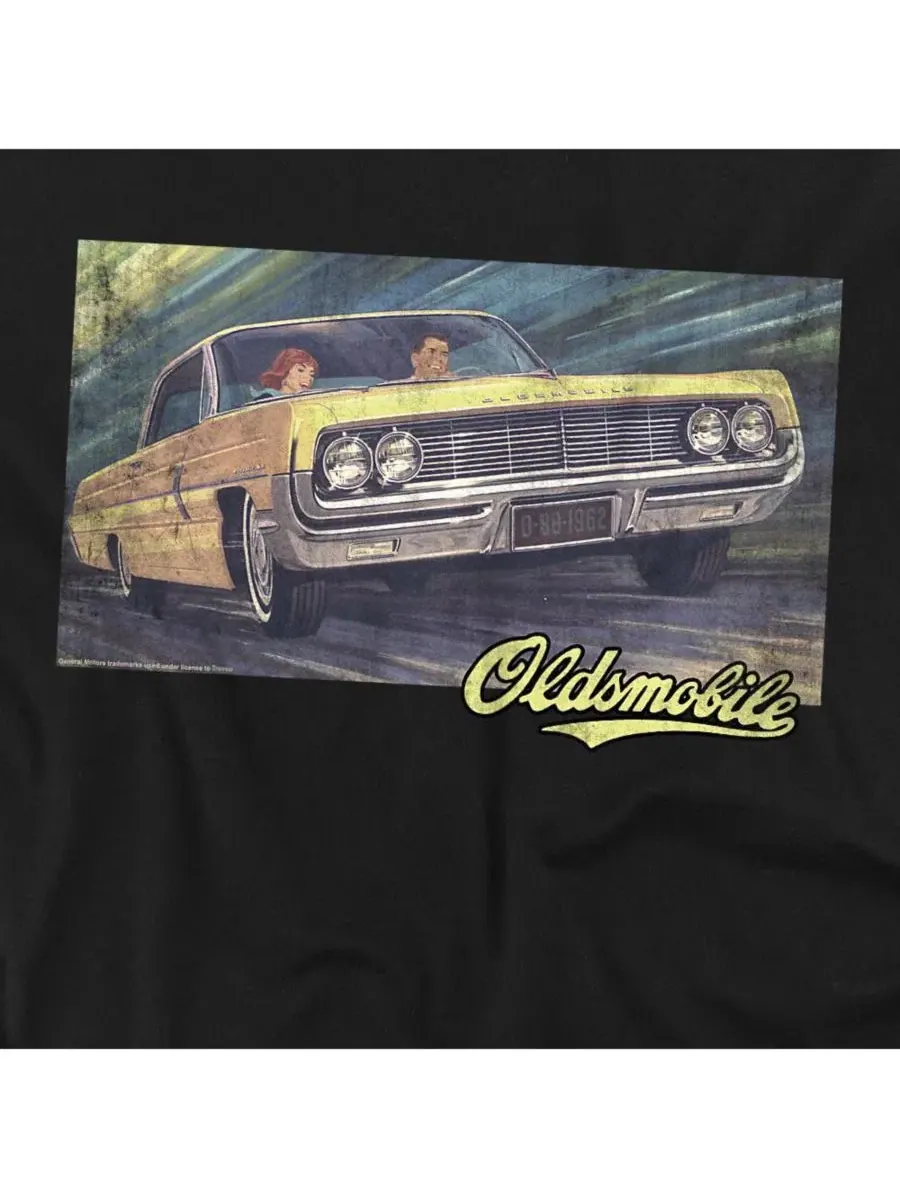 Футболка классического кроя с принтом Oldsmobile Coupe Painting Logovision — изображение 2 из 3, черный