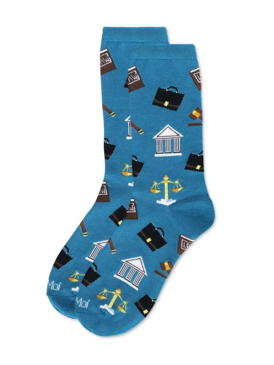 Женские носки Law N Order Crew Socks MeMoi — изображение 2 из 3, синий