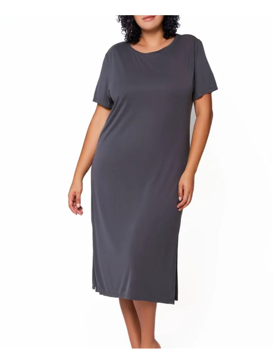 Платье для отдыха Lilliana Plus Size из модала iCollection — изображение 1 из 2, серый