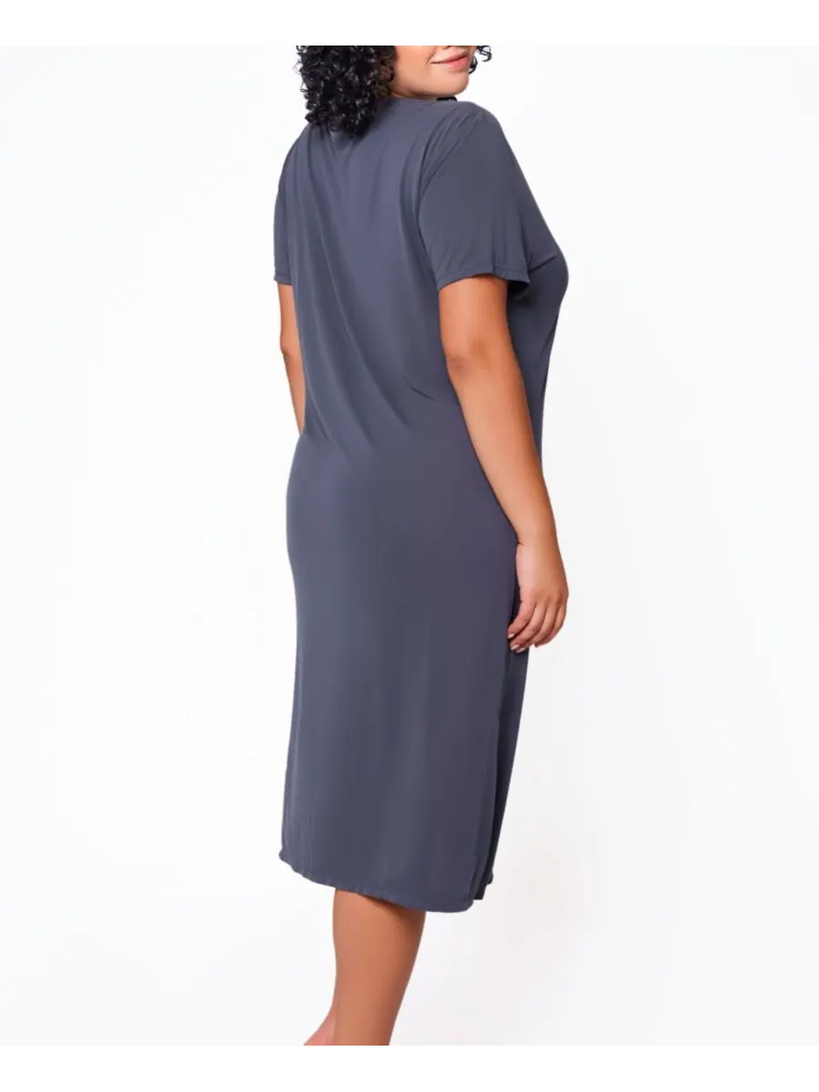 Платье для отдыха Lilliana Plus Size из модала iCollection — изображение 2 из 2, серый