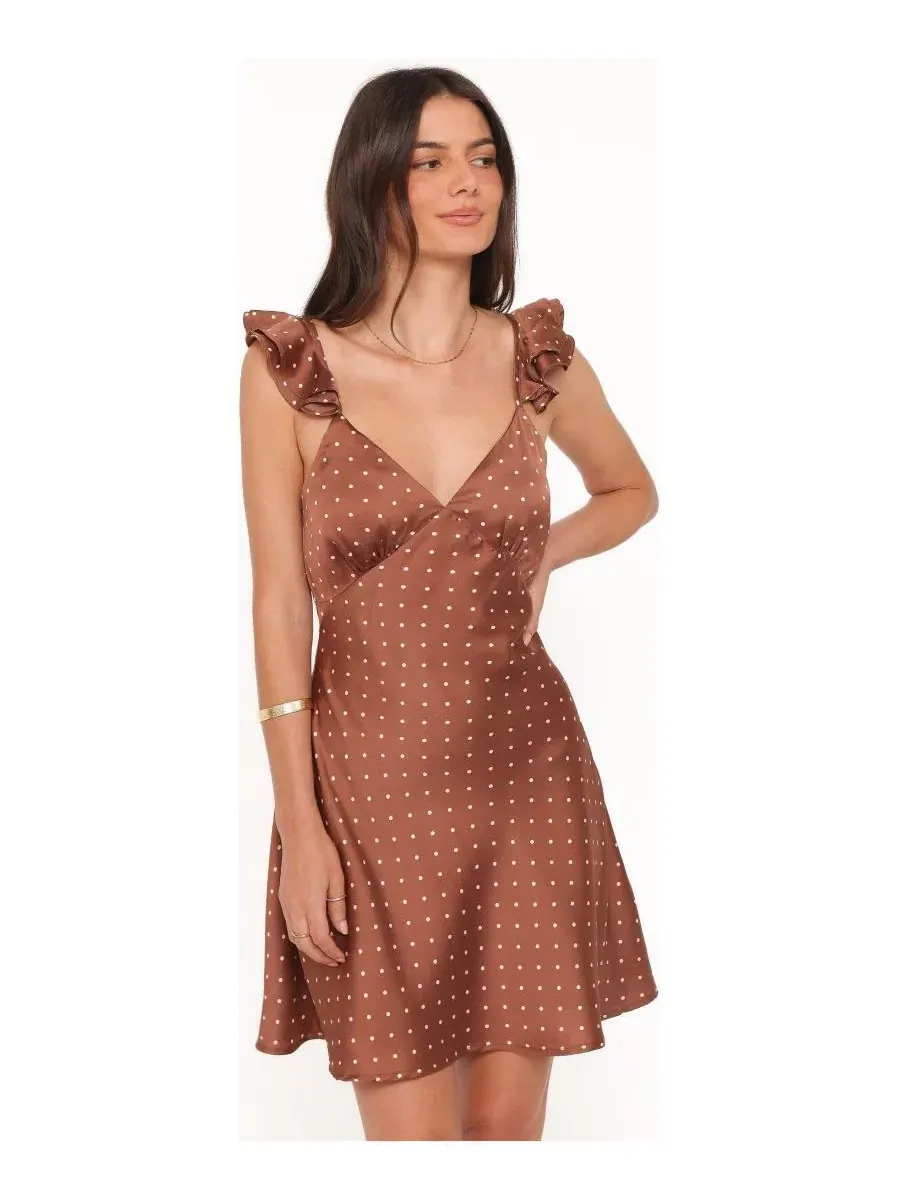 Платье мини Cassinda Brown Polka Dot Petal and Pup