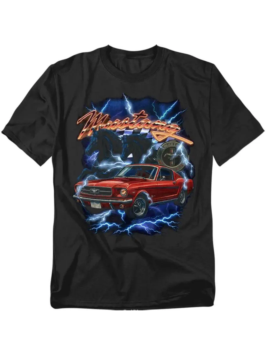 Футболка с принтом Ford Thunder Band Mustang — изображение 1 из 3, черный