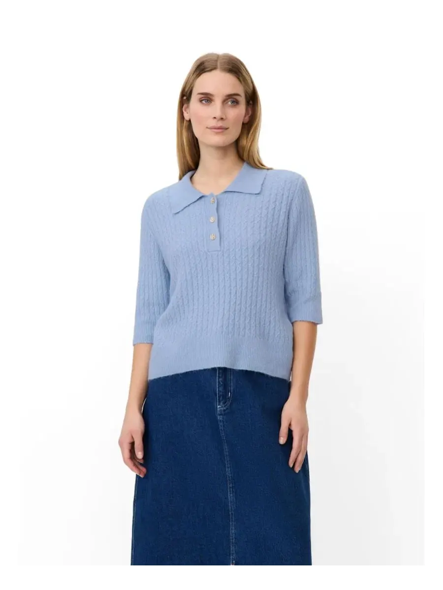 Женское трикотажное поло с коротким рукавом MaFynoria Masai Copenhagen — изображение 1 из 6, синий