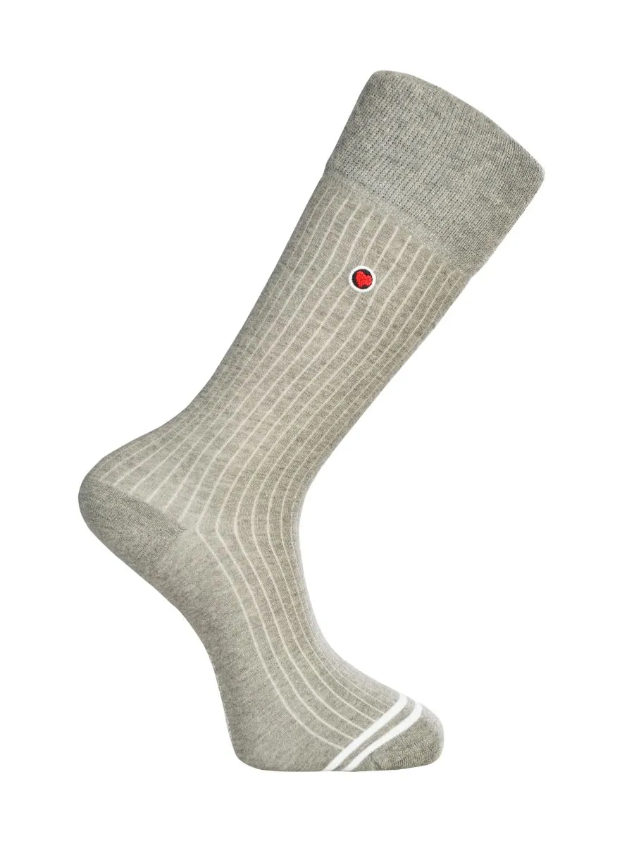Мужские ребристые однотонные носки Love Sock Company — изображение 2 из 3, серый