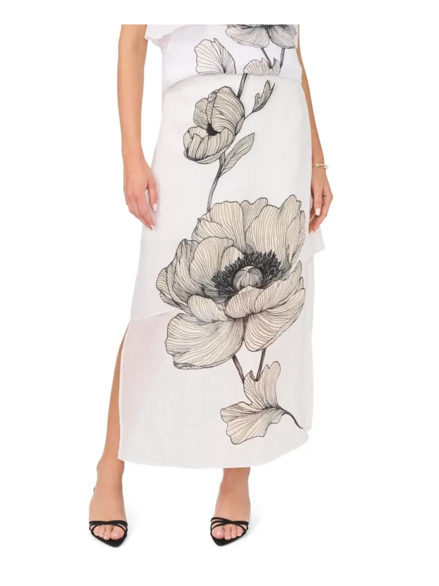 Юбка макси с принтом и ярусами Layered Maxi Vince Camuto