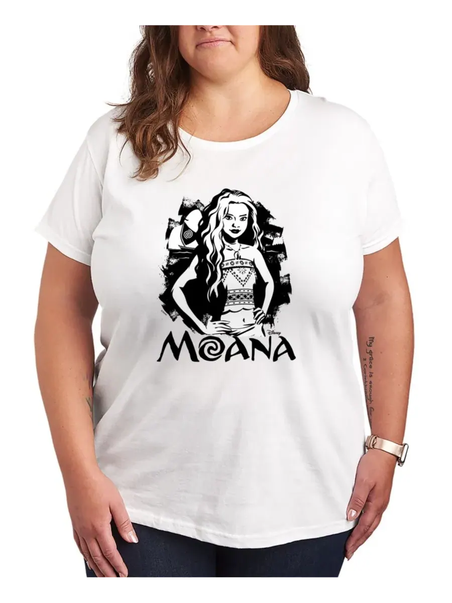 Футболка с принтом Moana Ink Splatter Hybrid Apparel — изображение 1 из 3, белый