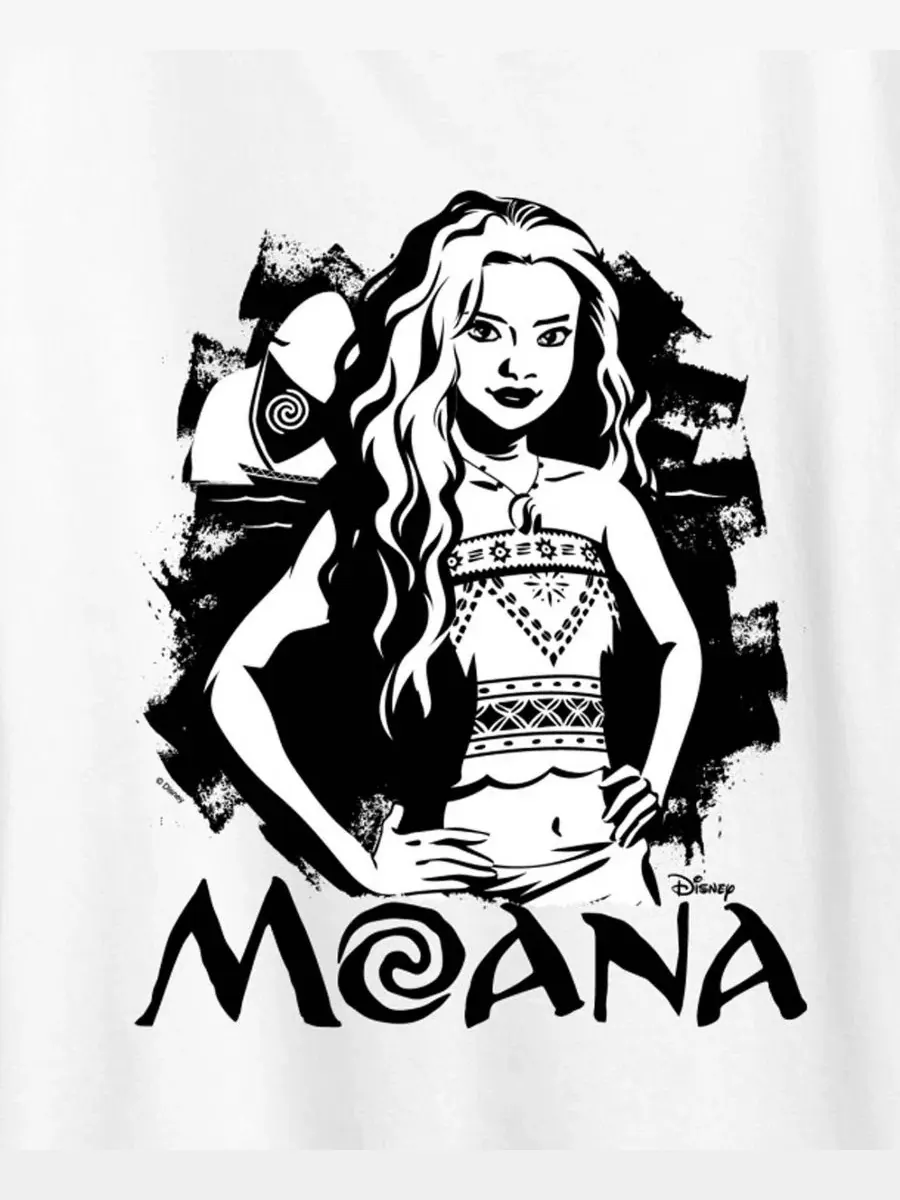 Футболка с принтом Moana Ink Splatter Hybrid Apparel — изображение 3 из 3, белый