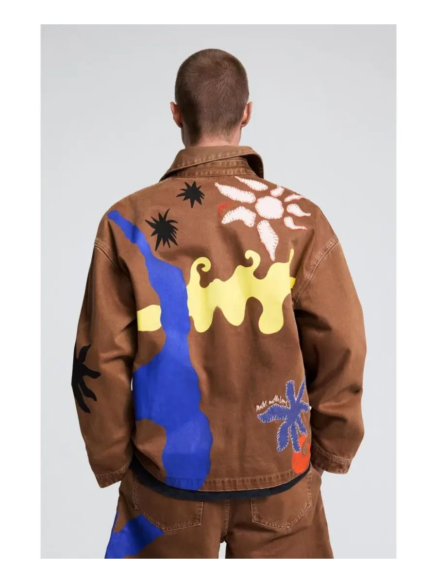 Куртка прямая с цветочным принтом Desigual — изображение 3 из 5, коричневый