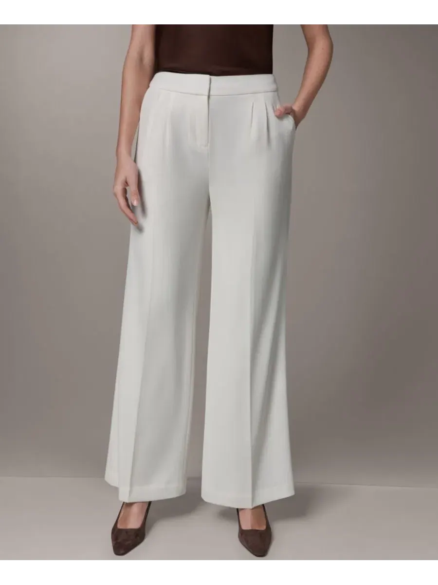 Брюки женские с высокой посадкой и защипами Donna Karan New York — изображение 1 из 5, бежевый