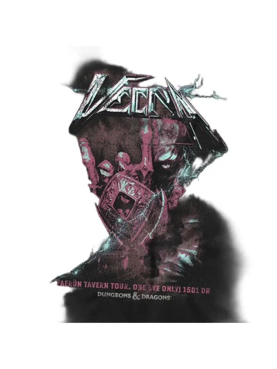 Футболка с принтом Vecna Lightning Rock Band D&D — изображение 2 из 3, черный