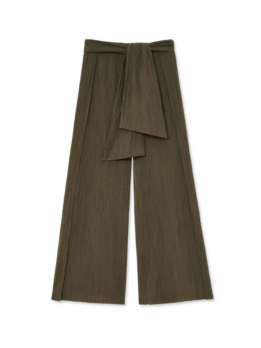 Широкие брюки с плиссе Gemma Resort Pants REISS — изображение 2 из 5, хаки зеленый