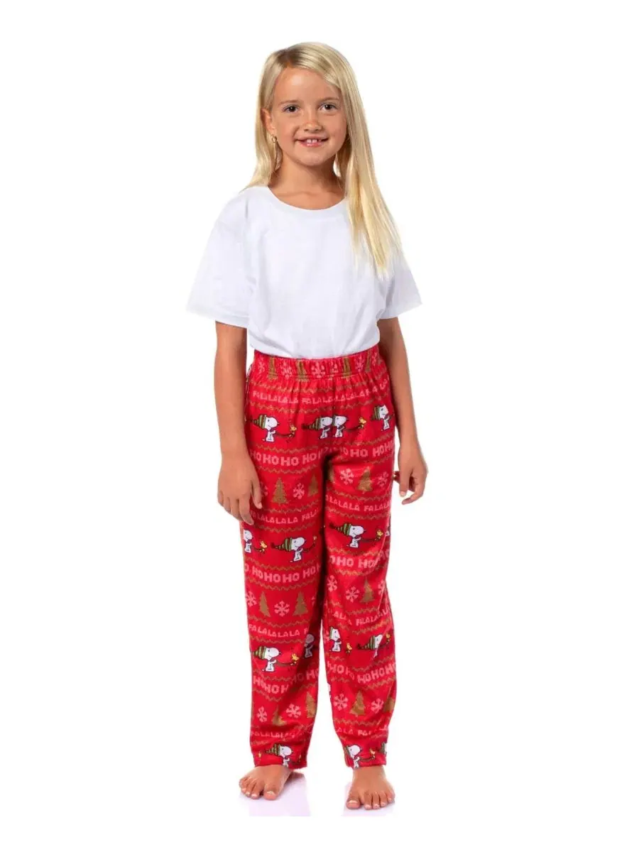 Пижамные штаны с принтом Snoopy Snoopy Girl's Christmas Sweater Sleep Tossed Print Pajama Pants For — изображение 2 из 3