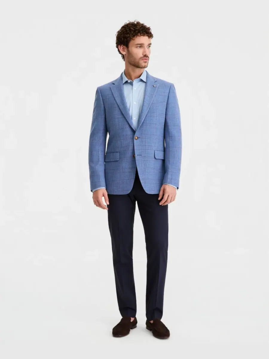 Ted Baker Мужской синий клетчатый пиджак современного кроя — изображение 2 из 5