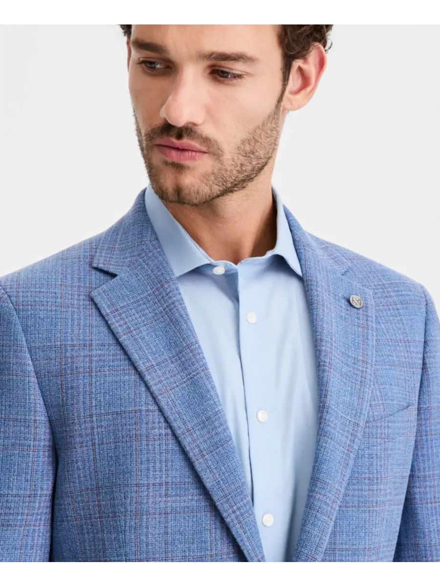 Ted Baker Мужской синий клетчатый пиджак современного кроя — изображение 3 из 5