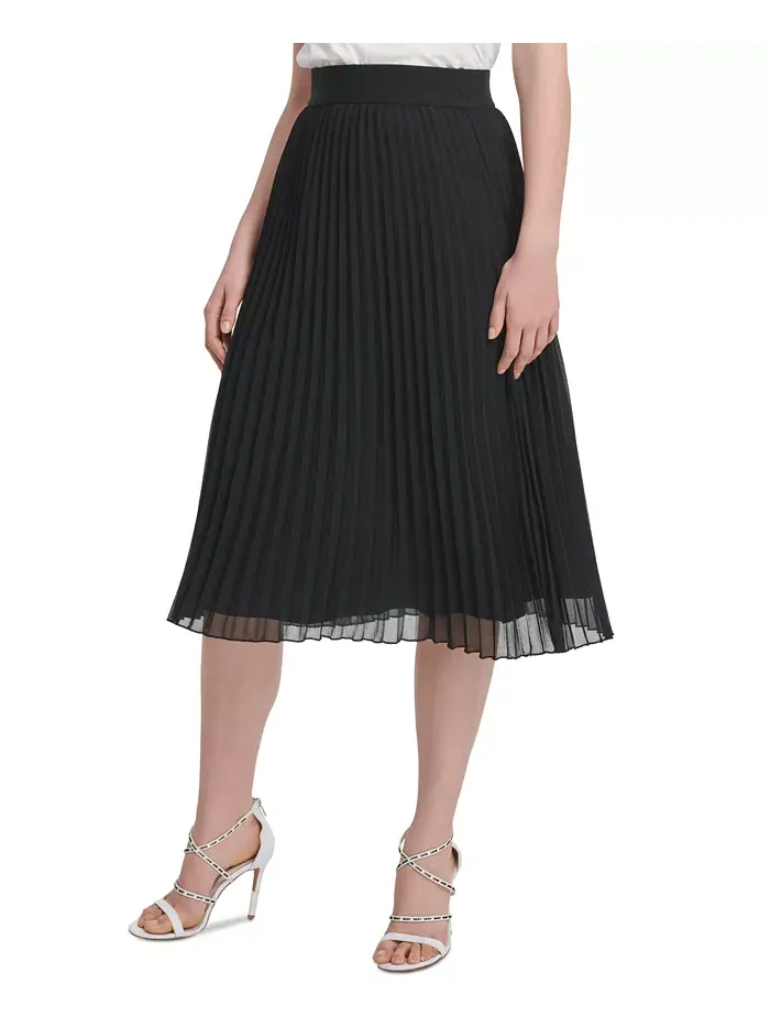 Складчатая юбка миди DKNY — изображение 1 из 15, черный