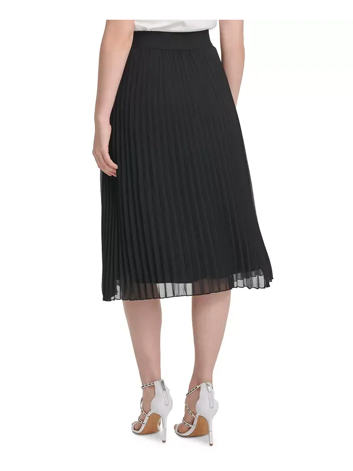 Складчатая юбка миди DKNY — изображение 2 из 15, черный