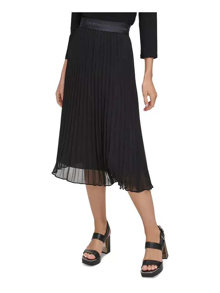 Складчатая юбка миди DKNY — изображение 11 из 15, черный