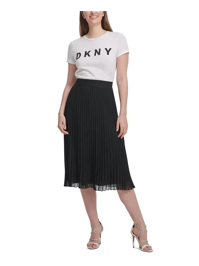 Складчатая юбка миди DKNY — изображение 14 из 15, черный