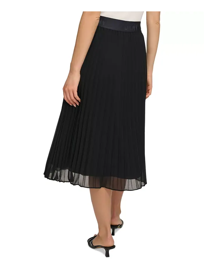 Складчатая юбка миди DKNY — изображение 3 из 15, черный