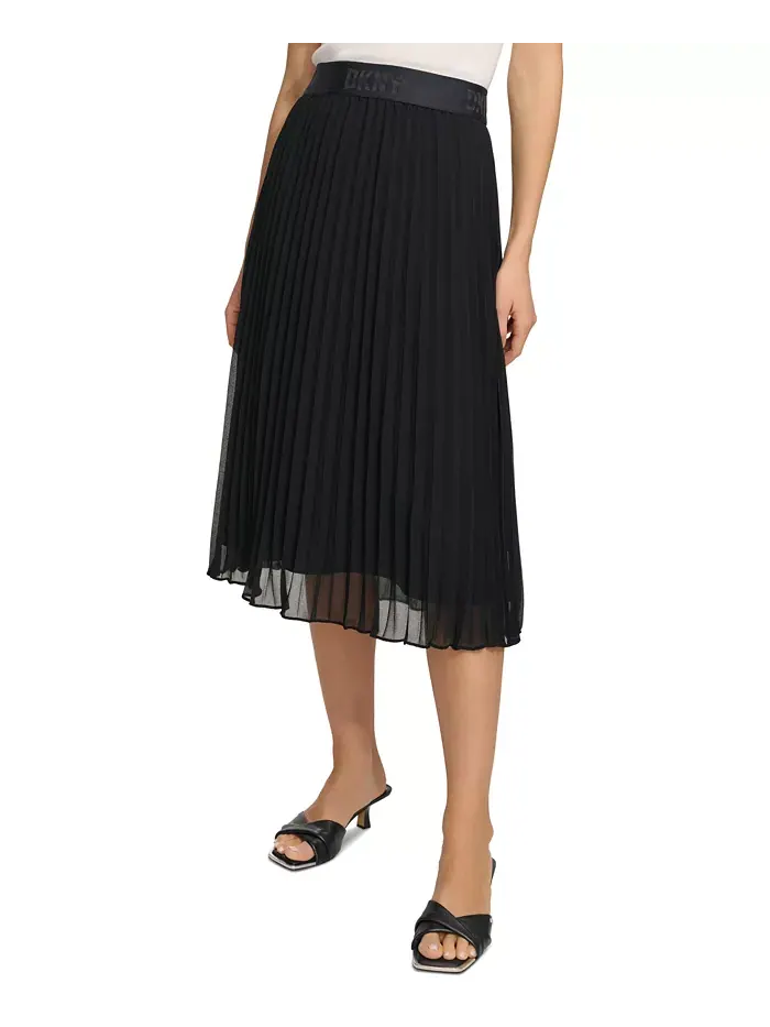 Складчатая юбка миди DKNY — изображение 4 из 15, черный