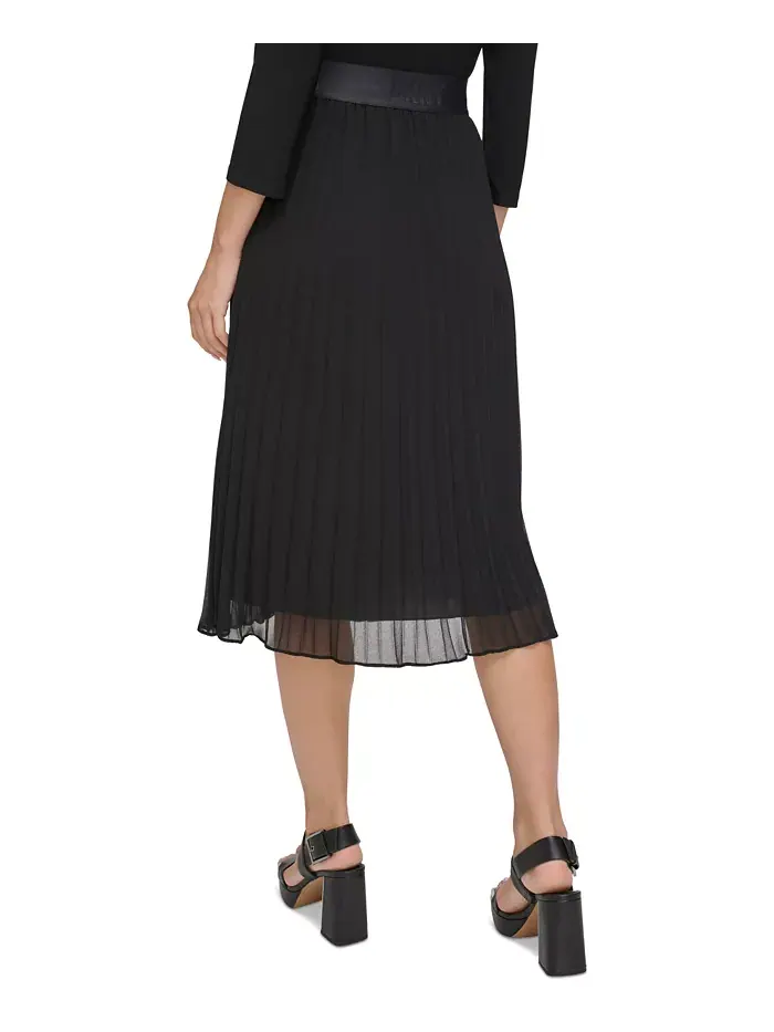 Складчатая юбка миди DKNY — изображение 10 из 15, черный