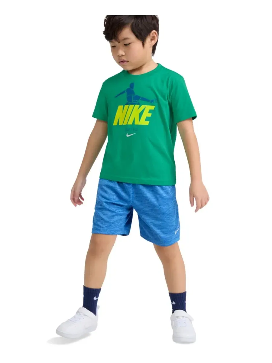 Футболка с коротким рукавом для мальчиков 4-7 лет Nike — изображение 3 из 7, зеленый