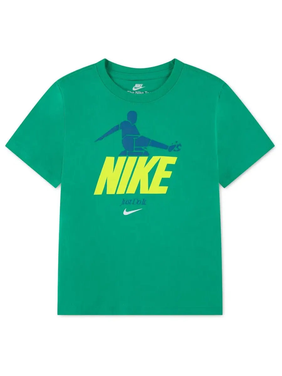 Футболка с коротким рукавом для мальчиков 4-7 лет Nike — изображение 5 из 7, зеленый