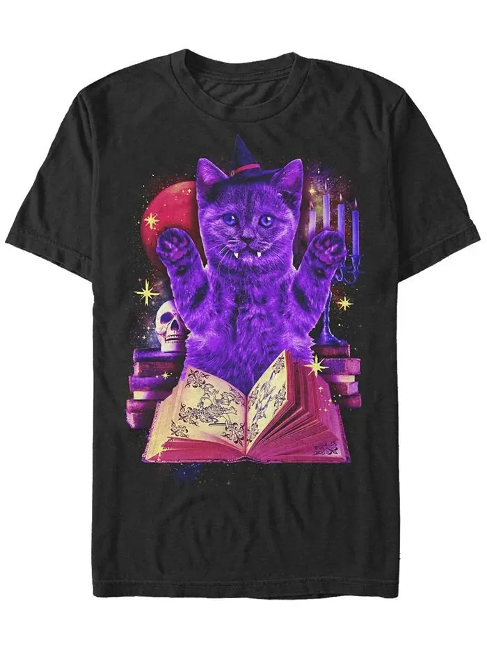 Мужская футболка Evil Cat с короткими рукавами и круглым вырезом Fifth Sun — изображение 1 из 1, черный