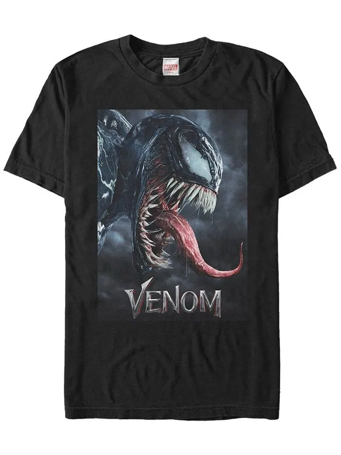 Мужская футболка с коротким рукавом и постером Marvel Venom Action Fifth Sun — изображение 1 из 1, черный