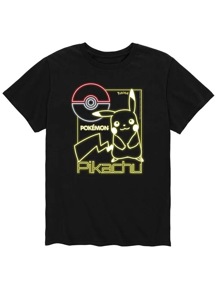 Мужская футболка Pokemon Neon Pikachu AIRWAVES — изображение 1 из 2, черный