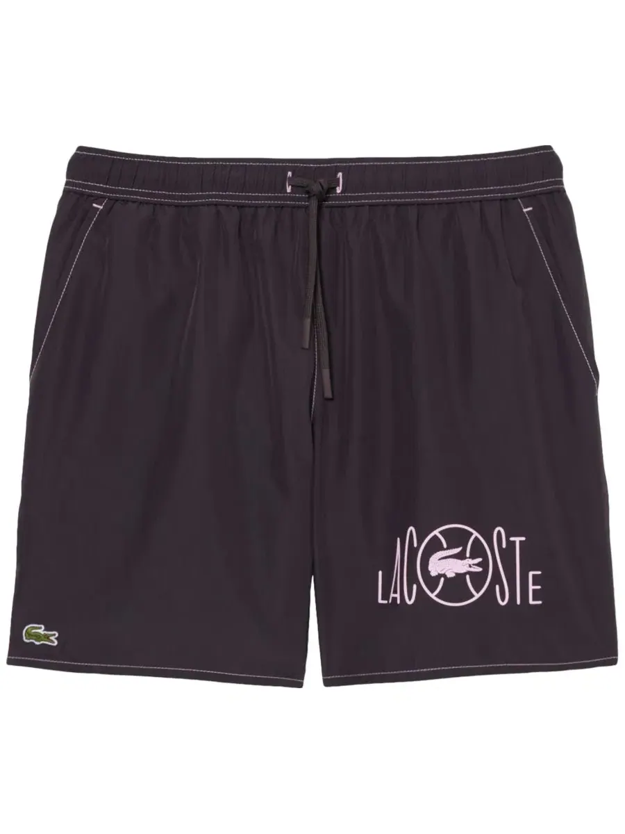 Плавательные шорты Lacoste мужские, быстросохнущие, с эластичным поясом — изображение 5 из 5, коричневый