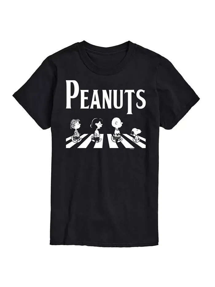 Мужская футболка с короткими рукавами Hybrid Apparel Peanuts Crossing Road AIRWAVES — изображение 1 из 3, черный