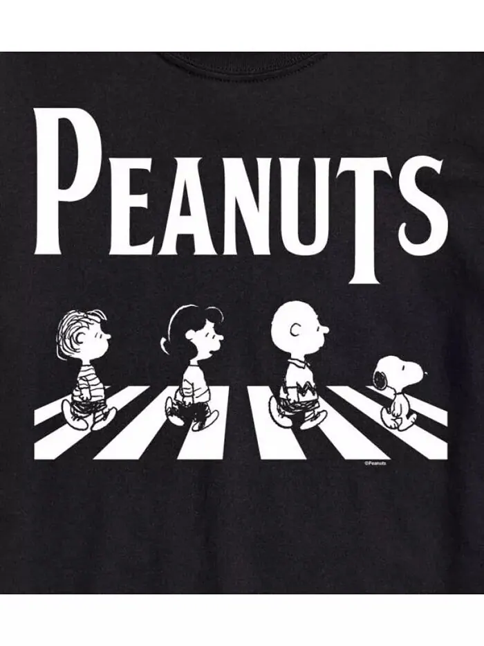Мужская футболка с короткими рукавами Hybrid Apparel Peanuts Crossing Road AIRWAVES — изображение 3 из 3, черный