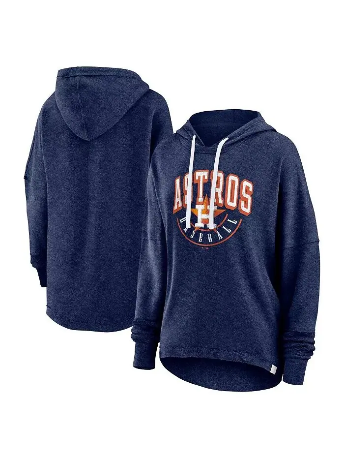 Женская толстовка с капюшоном цвета морской волны с эффектом потертости Houston Astros Luxe Fanatics — изображение 1 из 3