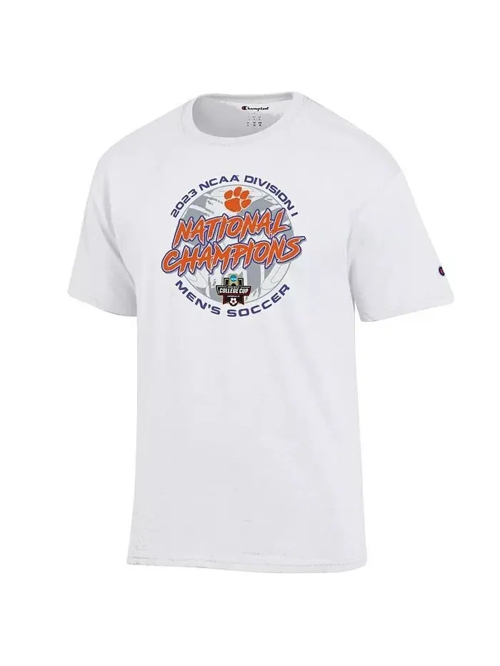 Мужская и женская футболка White Clemson Tigers 2023 NCAA Men's Soccer National Champions в — изображение 3 из 3, белый
