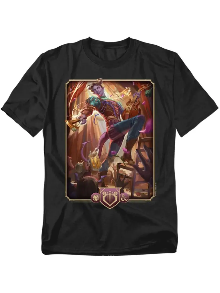 Мужская футболка с изображением персонажей из игры Dungeons And Bard D&D — изображение 1 из 3, черный