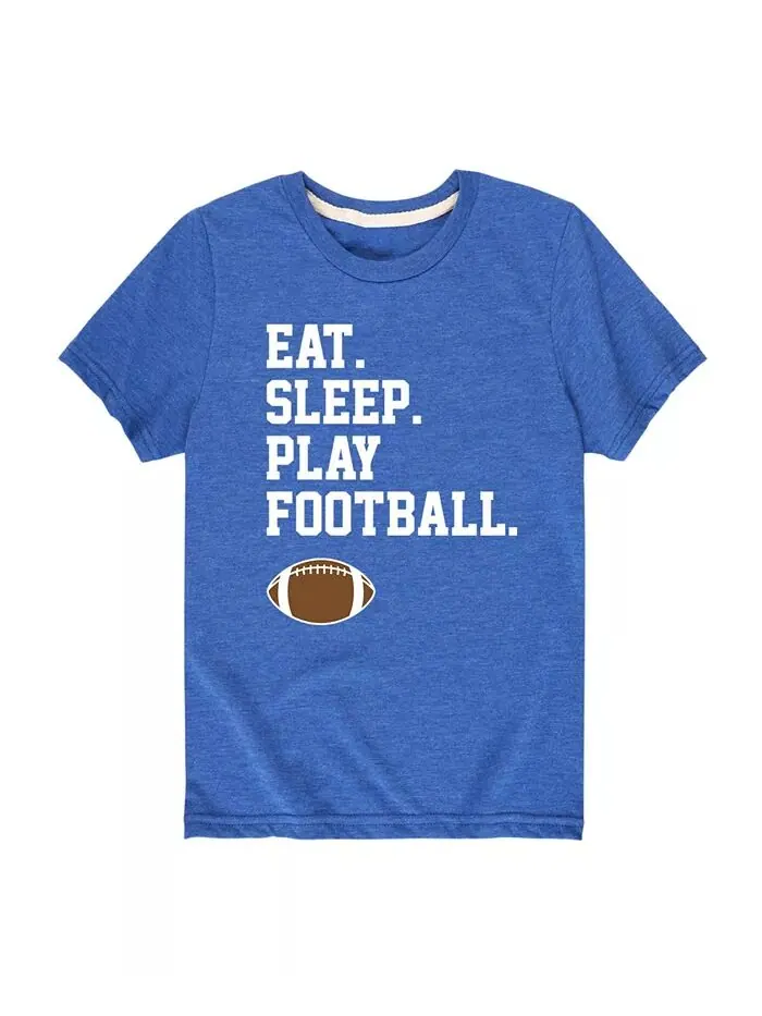 Футболка с графическим принтом Big Boys Eat Sleep Play Football Hybrid — изображение 1 из 3, синий