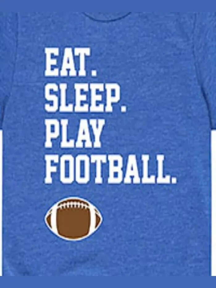 Футболка с графическим принтом Big Boys Eat Sleep Play Football Hybrid — изображение 3 из 3, синий