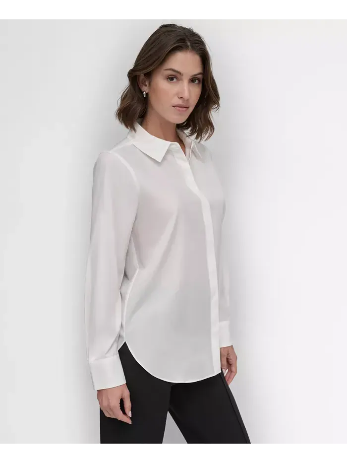 Женская блузка на пуговицах DKNY — изображение 3 из 4, белый