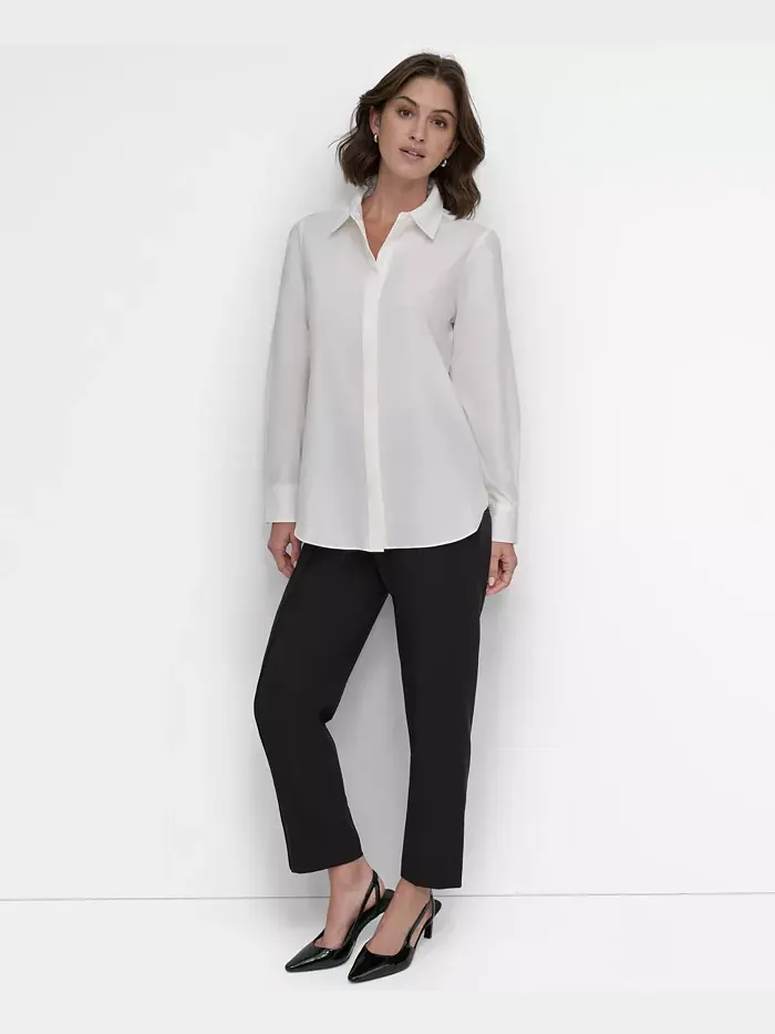 Женская блузка на пуговицах DKNY — изображение 4 из 4, белый