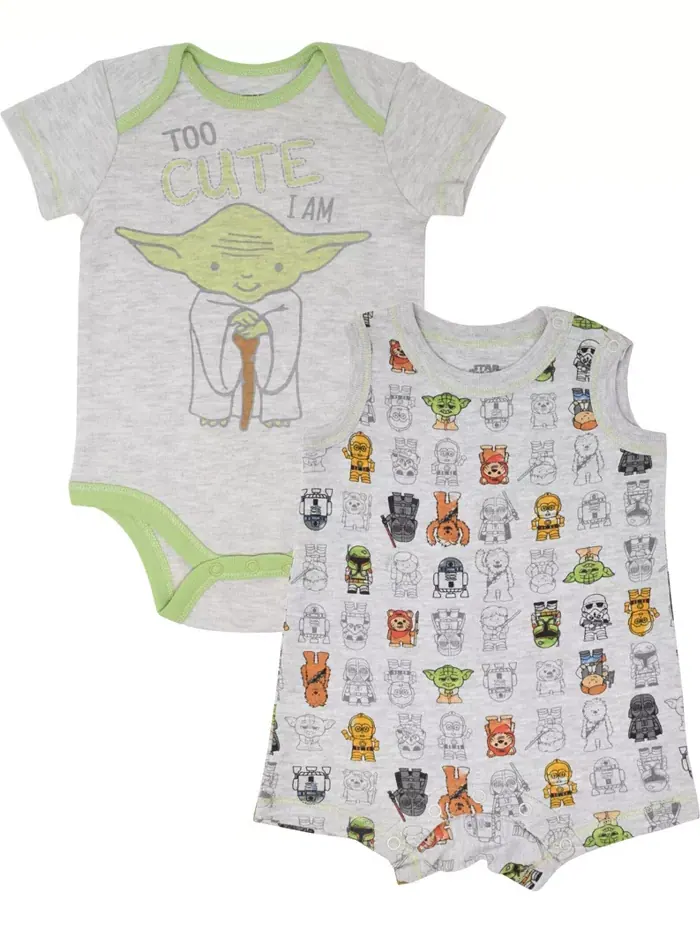 Боди и комбинезон для мальчиков Yoda Star Wars — изображение 1 из 4, белый/серый